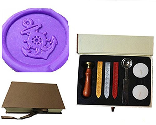 Vintage Fancy Anker Rad Custom Bild Logo Hochzeit Einladung Wachssiegel fadensiegelung Stempel Set Kit Box Kit