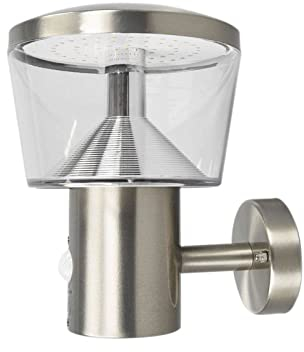 Lindby Edelstahl LED Wandlampe aussen mit Bewegungsmelder, Außenleuchte spritzwassergeschützt IP44 8,1W warmweiß (3.000K)