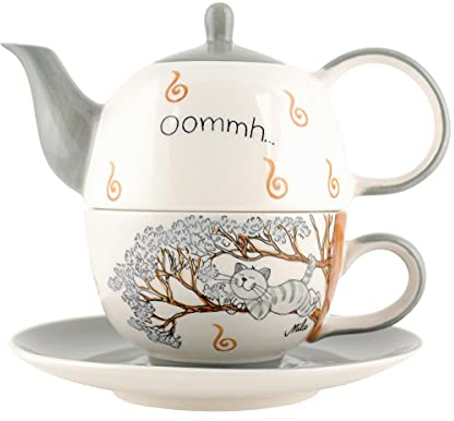 440s.de Mila Keramik Tee-Set: Tea for One, Oommh Katze Pure Relax | MI-99184 | 4045303991842