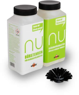 Original SPÜLBOY® Gläserspülmittel Set - Gläserspültabletten (500g für 100 Anwendungen) Bürsten & Gerätereiniger (750g Dose für 30 Anwendungen) + 1 Bürstenkopf
