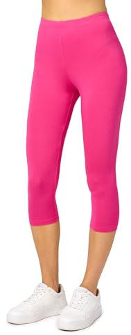 Merry Style Leggings Femme 3/4 Confortable Viscose Pantacourt Femme Tenue Sport Femme Short Cycliste MS10-144 (Rose, 3XL)
