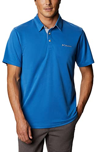 Columbia Men's Nelson Point Polo Polo Shirt, Bright Indigo, Size S