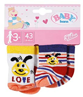 BABY Born Socken 2 x 43cm, gelb/gestreift
