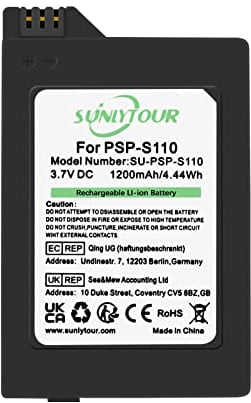 Batterie PSP-S110, 1200mAH PSP-S110 Batterie PSP S110 pour Playstation PSP2000 2001 2002 2003 2004 2005 2006 2008 3000 3001 3002 3003 3004 3005 3006 3008