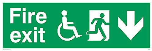 L31 Lot de 5 panneaux de sécurité pour personne handicapée 300 x 100 mm