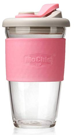 NC MoChic Moses taza de café de vidrio taza a prueba de derrames personalizada con tapa taza de vidrio borosilicato al por mayor