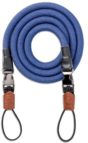 C-Rope Kameragurt Climber aus Kletterseil, Umhängegurt, Kamera-Gurt für alle Kameras aus Kletter-Seil (Navy Blue, 100cm)