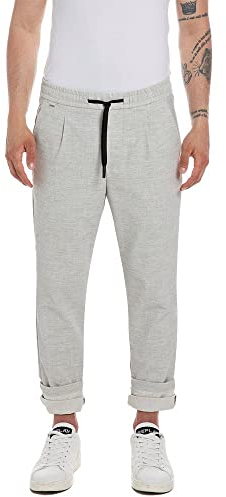 Replay Herren Hose mit Stretch, Light Grey 010 (Grau), 36W / 30L