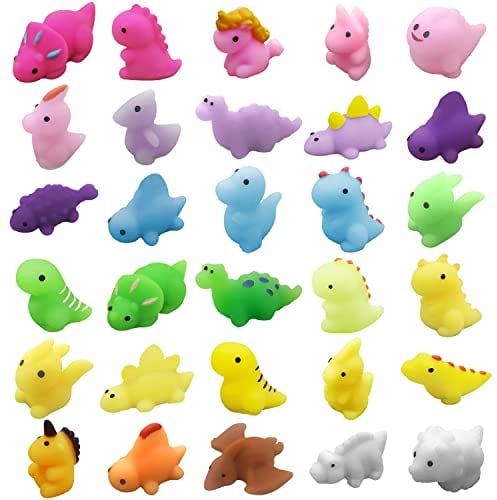 30PCS Mochi Squishy Toys, Mini Kawaii Dinosaur Squishies Soft Fidget Toys Stress Squeeze Toys Party Bags Filler for Boys Girls Birthday Gifts