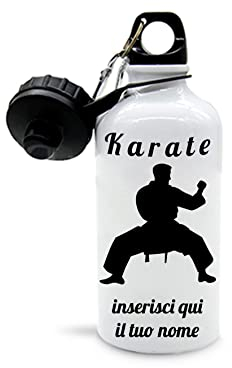 Mr. Gadgets Botella personalizable con nombre varios modelos-Sport- Adulto 500 ml (Karate Hombre)