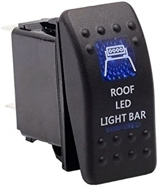 Interruptor basculante azul techo LED barra de luz tablero tablero 12V 24V ON-OFF SUV 4X4 ATV