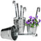 Oairse Lot de 6 Pots de Fleurs à Suspendre 13 cm en Zinc galvanisé avec Crochet Amovible - Pot de Fleurs Vintage en métal pour intérieur ou extérieur - Décoration de Balcon