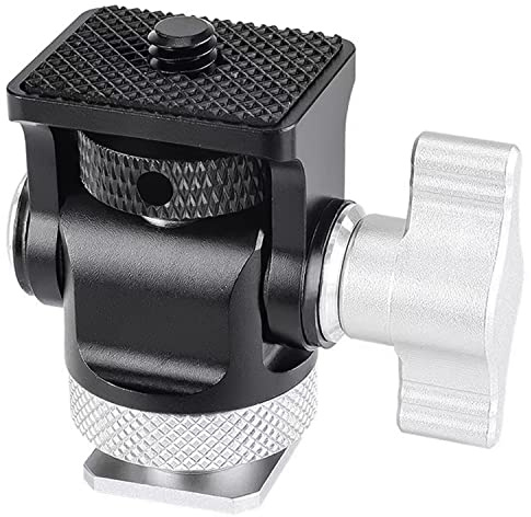Sutekus Feldmonitor-Halterung mit Drehgelenk und Neigung, verstellbar, 1/4 Zoll Schraubgewinde-Adapter für 12,7 cm und 17,8 cm Monitor