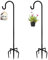 Shepherds Crook Hooks, 2PCS 120cm Adjustable Height Shepherds Hooks with 5 Prong Base, Metal Border Hook for Garden Lights, Lanterns, Plant Baskets, 3 Section Stitching