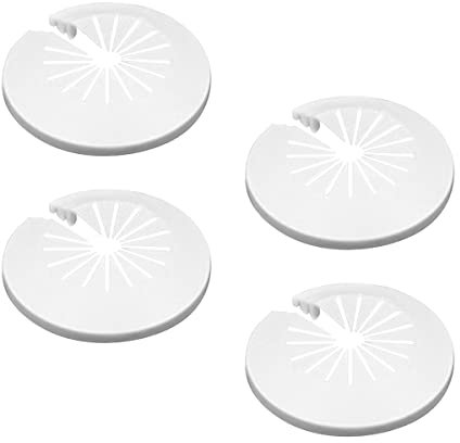 Cozylkx 4pcs Decorative Cover Pipe Collar, Soft Plastic Clip-on Radiator Pipe Cover Wall Flange Cover for 15-45mm Diameter Pipe Decoration