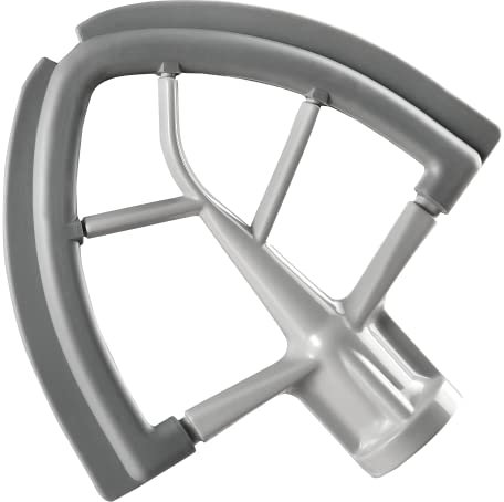 Flex Edge Beater for KitchenAid Tilt-Head Stand Mixer, 4.5-5 Quart Flat Beater Paddle with Flexible Silicone Edges Bowl Scraper, Grey
