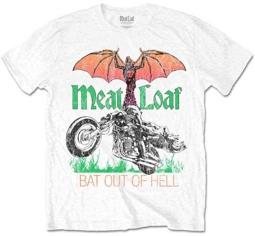 Meat Loaf T Shirt Bat Out of Hell Official Unisex White