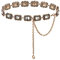 TOPACC Glitzernder Kettengürtel Western Metall Concho Vintage Kristall Stein Taillenketten für Frauen Bronze Kleider Cowgirl, Length 51 (34+extended chain 17), Leder