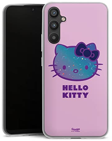 DeinDesign Slim Case extra dünn kompatibel mit Samsung Galaxy A34 5G Silikon Handyhülle transparent Hülle Kawaii Universum Hello Kitty