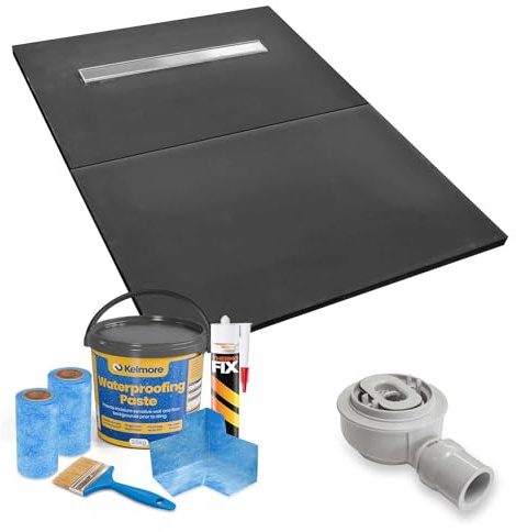 Thermopanel 1200 x 900 x 30mm Split Tile On Wetroom Linear Shower Tray - Home Improvement and Bathrooms - Including Grate