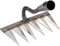 Garden Harke, Gartenrechen, Laubharke, Unkraut Abzieher Werkzeug, Blumenbeete, Gemüsepflügen, Pflanzen, Farmprozess, Gartenhacke Für Jäten/Lockern/Säen (ohne Stock) (Hacke mit 6 Zähnen)