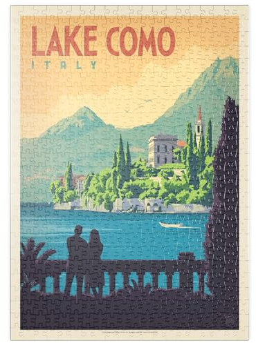 MyPuzzle Italien: Comer See, Vintage Poster - Premium 500 Teile Puzzle - MyPuzzle Sonderkollektion von Anderson Design Group
