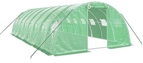 vidaXL Invernadero con Estructura de Acero Verde 32 m² 8x4x2 m