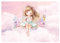 WallArena - Vlies Fototapete Kinderzimmer 416x290 cm Mädchen Ballerina Rosa Wolken - Fototapeten Tapeten für Kinder Kindertapete Kinderzimmertapete - Vliestapete Wandtapete Tapete 3D Effekt
