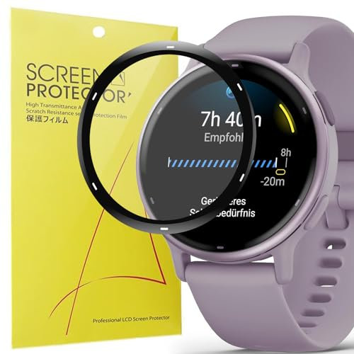 Blueshaweu Pellicola protettiva compatibile con Garmin Vivoactive 5, HD trasparente, flessibile, in TPU [3 pezzi] per Garmin Vivoactive 5 Smartwatch (nero)