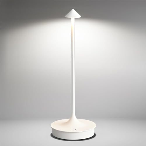 Leomix Tischlampe Kabellos LED Tischleuchte Kabellose Akku Tischlampe Aufladbar 4000mAh Tischlampe Touch Dimmbar Outdoor Tischlampe IP54 Wasserdicht für Restaurant/Bar/Garten/Balkon/Esstisch
