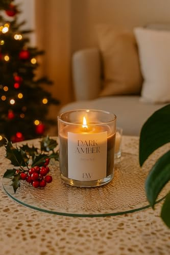 Marco Paul Dark Amber Duftkerze Geschenkset Teelicht Kleine Lange Brennkerzen 30 Stunden Brenndauer Kerzen-Sets Ornament Mittelstück Hochzeit Party Geschenke für Frauen Männer Kerzen Kamindekoration