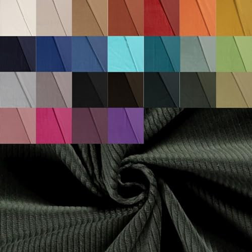 Breitcord Meterware - robuster Cordstoff - weicher Baumwollcord - dicker Rippenstoff - breit gerippt - fester Cord Baumwolle *ab 50 cm, Farbe: 224 tanne