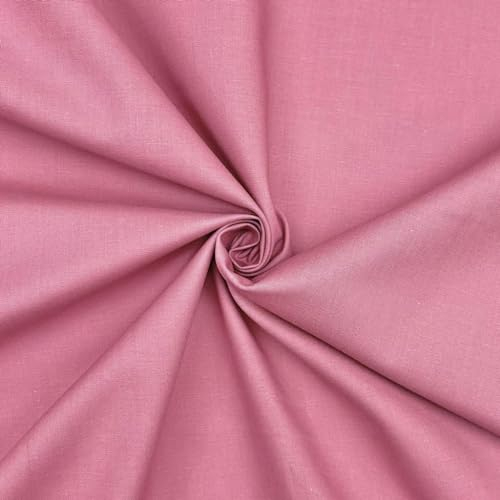 Fashion Track Altrosa Stoff Baumwolle Meterware UK - 147,5cm breit - 100% Baumwollstoff Uni - 60 Quadrat - Erhältlich in 20 Farben und 5 Größen (1 Meter, Altrosa)