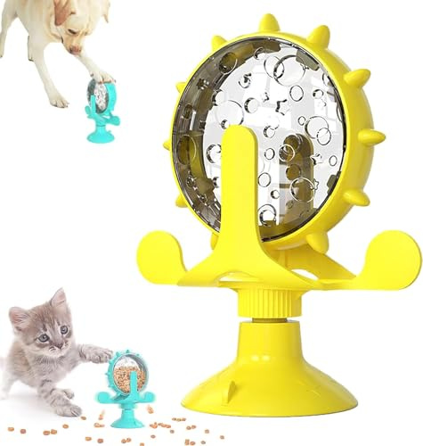 Hliloy Grande roue – Jouet casse-tête interactif pour chat et chien – Distributeur de friandises pour chat – Jouet anti-stress