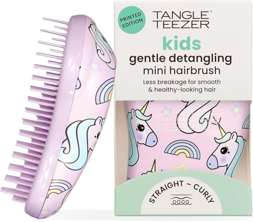 Tangle Teezer |The Original Mini Detangling Hairbrush | Palm Size Perfect for Kids & Travelling | Ideal for Wet & Dry Hair |Reduces Flyaways | Unicorn Magic (Pack of 5)