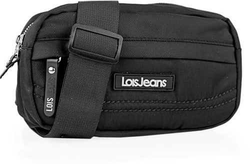 Lois - Bauchtasche Damen vielseitig & kompakt - Bauchtasche Schwarz mit Mehreren Fächern, verstellbarem Gurt, ideal für Stadt, Reise und Running, Schwarz