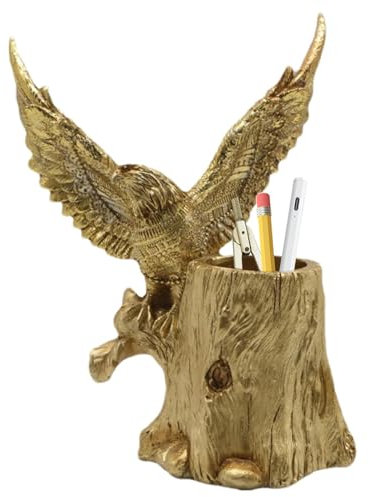 Ungtyb Adler-Skulptur, Adler-Stumpf-Stifthalter – Stump Adler, Statue, Bleistift-Organizer, realistische Harz-Kunst, für Wohnzimmer-Dekoration, Arbeitszimmer, Kindertisch-Accessoire