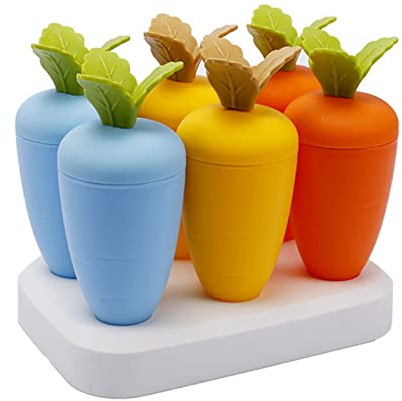 TAKOXIA Heladera de plástico para hacer helados con forma creativa de zanahoria, antigoteo, fácil de limpiar, dentición para niños