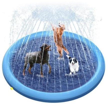 Splash Pad - Water Pad for Kids Backyard | Thickened Dog Splashing Pad Water Splashing Pad | Inflatable Splash Pad | 200cm Flexible Fountain Playing Mat | Large Splash Pad for Kids and Adults & Pets