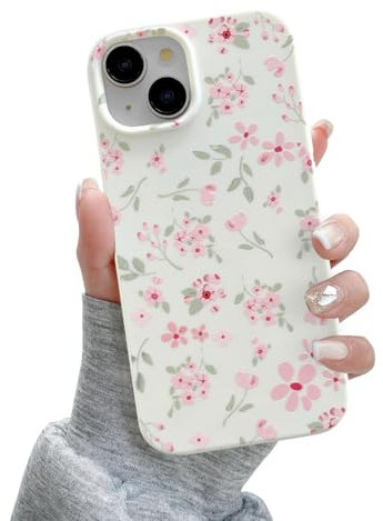 QLTYPRI for iPhone 7/8/SE 2020/SE 2022 5G Case, Cute Pink Floral Flower Pattern Aesthetic Phone Case, Raised Camera Protection Soft Slim TPU Shockproof Protective Phone Cover for Girls Women - Pink