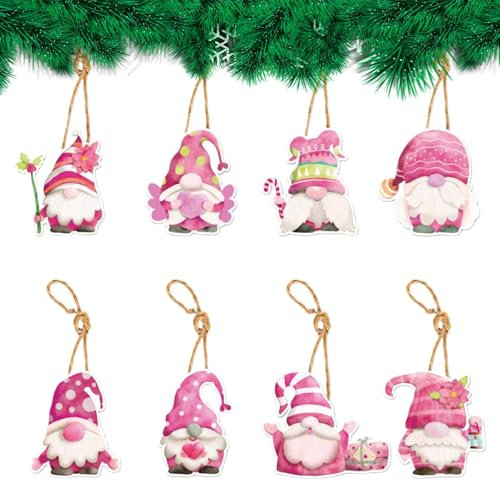 Weihnachtliche rosa Anhänger – Weihnachtsanhänger rosa Baumschmuck | Niedliche Feiertagsdekorationen Weihnachtszubehör für Kamin & Tür