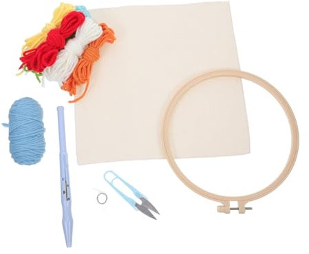 JEWEDECO 1 Satz Stickwerkzeug-set Stick-starter-kit Für Anfänger Stickerei-starter-kit Stanzstickset Für Anfänger Starter-kit Zum Selbersticken Anfängerset Zum Einhängen Von Decken Nähset