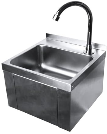 Hydroniks Oxford Hardware Square Knee Operated Wash Hand Basin St/St, 300x300x200mm