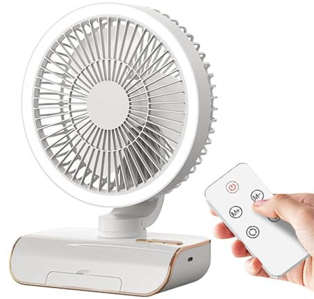 Ventilador de habitación silencioso, ventilador de pared con control remoto, se balancea a la izquierda y a la derecha, el clima cálido imprescindible para el estante, sala de estar