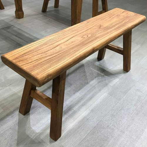 Holzbank Küchenbank Terrassenbank ohne Rückenlehne, Bettbank Schmal Blumenbank Wohnzimmer Flürmöbel Ideal für Einrichtung Im Bauernhaus/Modern/Retro(31.4x10.2x17.7in/80x26x45cm)
