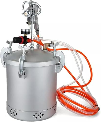 Paint Tank,10L Air Paint Pressure Pot Tank Carbon Steel Pressure Pot Paint Tank With Spray Gun Adjustable Valve,Paint Sprayer Suitable for Spraying Walls, Cars, Steel Structures