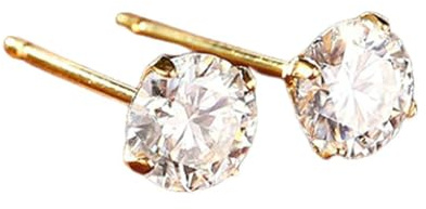 Beydodo Ohrringe Gold 585 Echtgold, Ohrstecker Damen Rund mit Diamant 1ct Hochzeit Ohrringe Frauen Nickelfrei