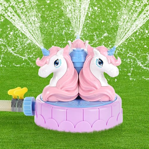 MoKo Water Sprinkler for Kids, Pink Unicorn | Outdoor Water Toy, For Pet Boys Girls, For Garden Backyard Lawn