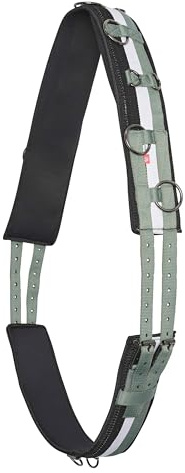 Imperial Riding Longiergurt „IRH Deluxe Extra“, ergonomische Formgebung mit Widerristfreiheit und Metallringen, Salbeigrün-Weiß-Schwarz, Pony