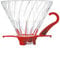 HARIO V60 Glass Coffee Dripper, Red, Size 2